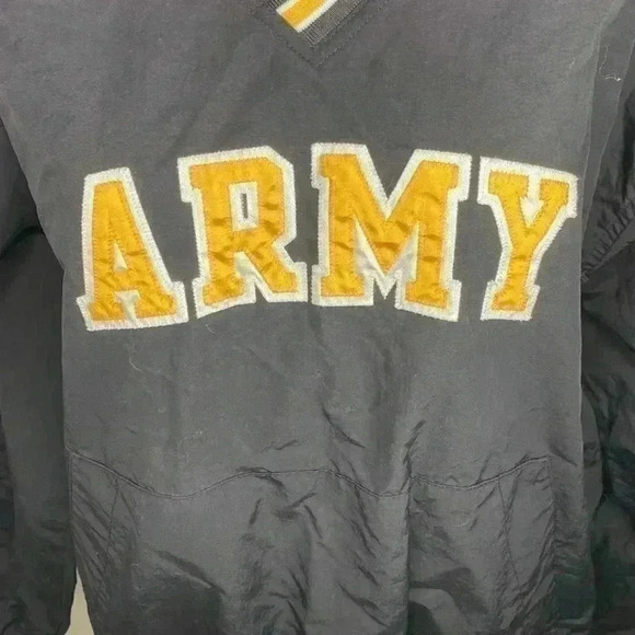 Vintage US ARMY Windbreaker Adult Large Black Nylon Pullover Military Uniform M - Picture 2 of 11